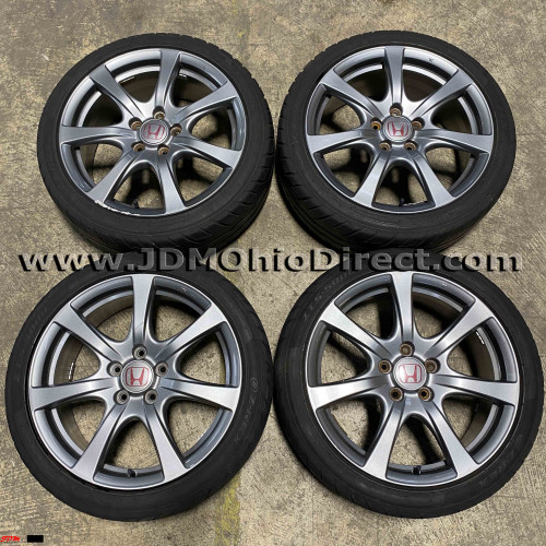 JDM FD2 Civic Type R Silver Wheels and Tires
